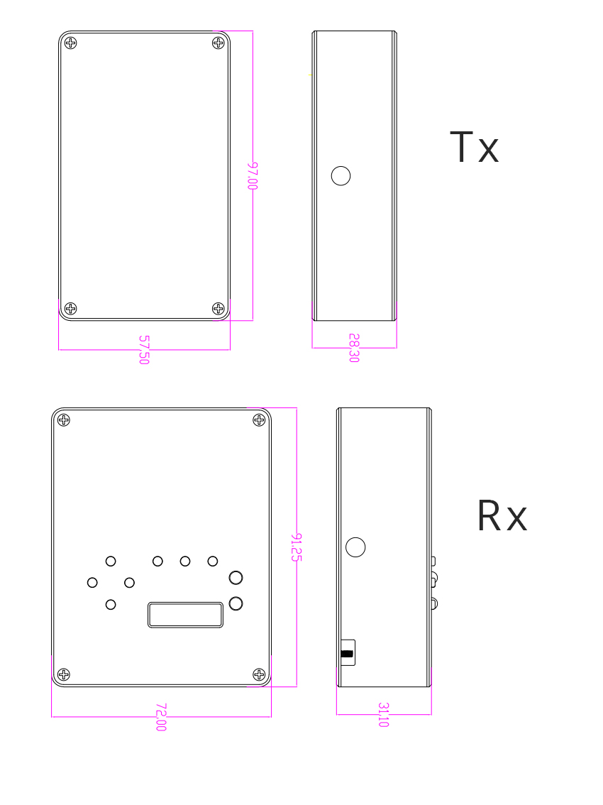 Tx Dimension of Ground To Ground Video Transmitter